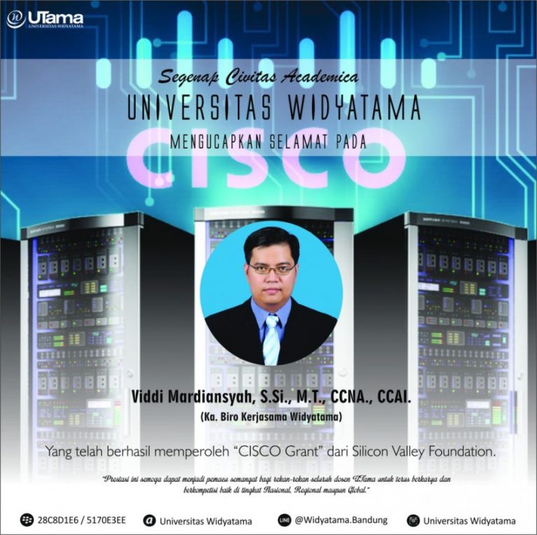 Dosen Widyatama kembali Raih Hibah Internasional – Cisco Networking Academy